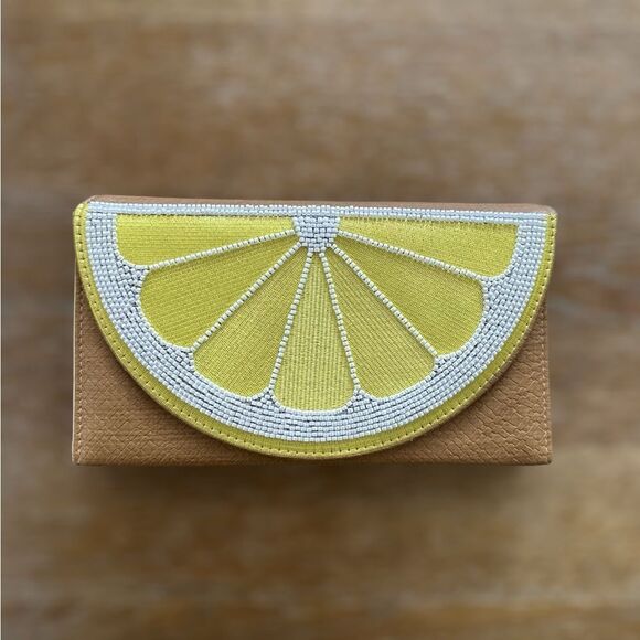 a new day Handbags - NWT Beaded Lemon Travel Folio w/ mirror jewelry storage clutch Viral On TikTok!